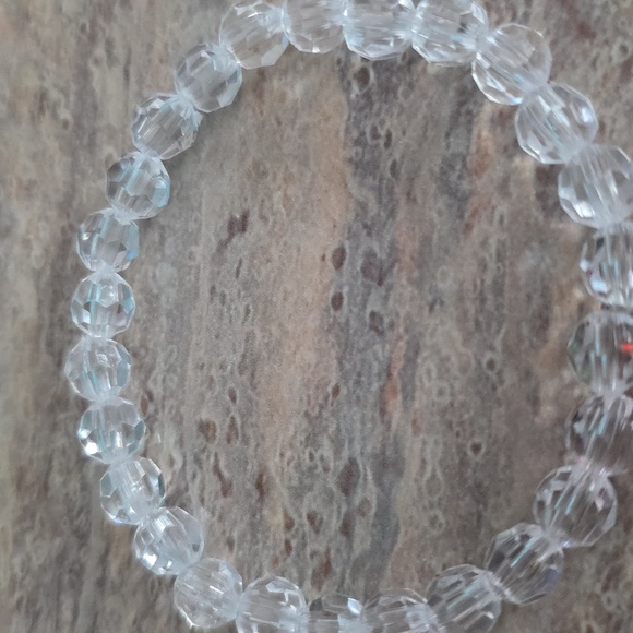 Clear Beaded Bracelet with Red Cherry Charm - Picture 3 of 3